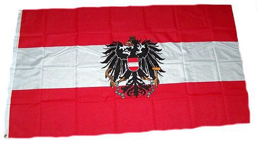 Flagge / Fahne Österreich mit Wappen 60 x 90 cm, Flaggen 60 x 90 cm, Sonderformate