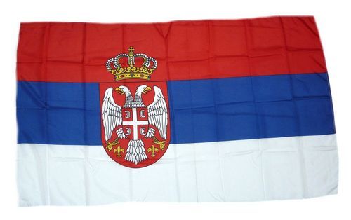 Flagge / Fahne Serbien Wappen 30 x 45 cm, Flaggen 30 x 45 cm, Sonderformate
