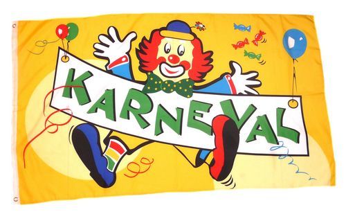 Flagge / Fahne Karneval Fasching Clown 90 x 150 cm