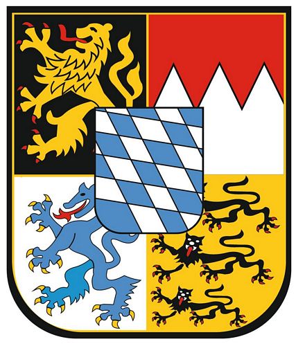 Auto-Aufkleber - FREISTAAT BAYERN - Gr. ca. 9, 5 x 12cm (301446) Wappen  Landeszeichen Flagge