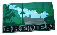 Fahne / Flagge Bremen Silhouette 90 x 150 cm