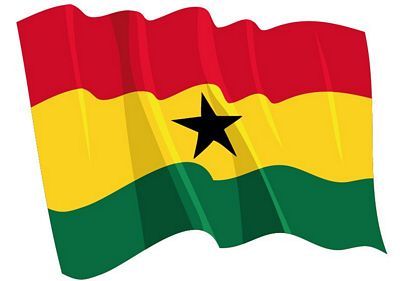 Fahnen Aufkleber Sticker Ghana wehend